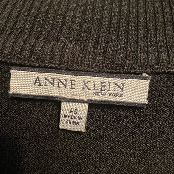 NWOT Anne Klein Short Sleeved Sweater Jacket Cardigan Black Size PS designer - Picture 4 of 8